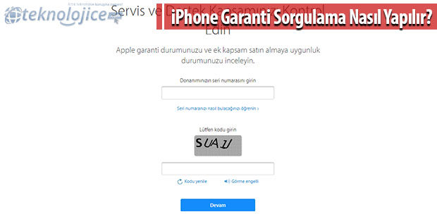 iPhone Garanti sorgulama