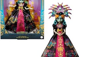 Monster High Oyuncak bebek, Skelita Calaveras Día de Muertos 2025 koleksiyon figürü, Aztek tarzında bornoz, baş süsü ve kolye gibi renkli aksesuarlar, JDR63 — %33 İndirim