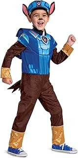 📦 Chase Erkek Çocuk Kostümü Şapka ve Tulum, Rozetli Deluxe Paw Patrol Film Karakter Kıyafeti, Küçük Boy Medium (3T-4T) — %25 İndirim