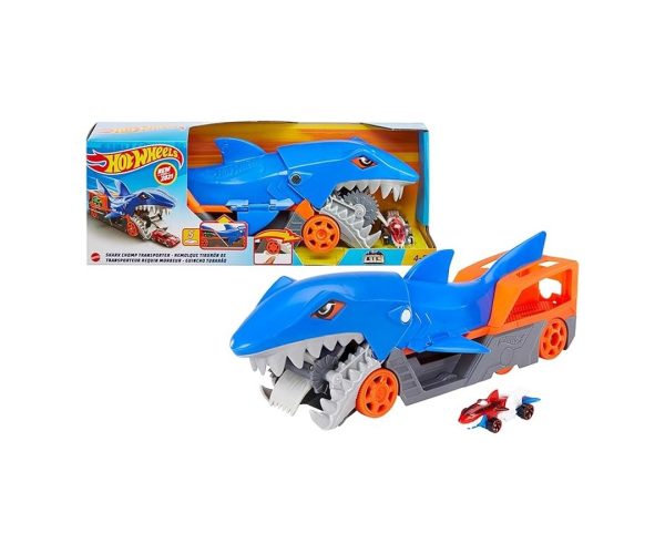 🛍️ Hot Wheels Köpek Balığı Taşıyıcı Hot Wheels Köpek Balığı Taşıyıcı Oyun Seti, 1 Adet 1:64 Ölçekli Araba İçerir, 4 8 Yaş Arası Çocuklar İçin GVG36 GVG36
