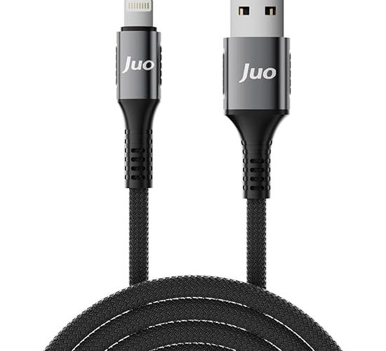 Juo 12W 2.4A USB-A to Lightning iPhone iPad ile Uyumlu Örgülü Hızlı Şarj ve Data Kablosu 2 Metre