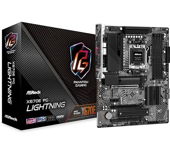 ASRock X670E PG Lightning ATX Anakart AMD AM5 Ryzen 8000 ve 7000, DDR5, 4x M.2 SSD, 4K 120Hz, AMD Expo, USB Type-C