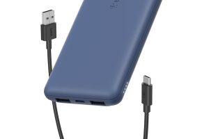 🛍️ Belkin 10000 mAh Powerbank, 15W USB C & 12W 2xUSB A Girişli, Kompakt Dizayn, Kablo Dahil, Mavi