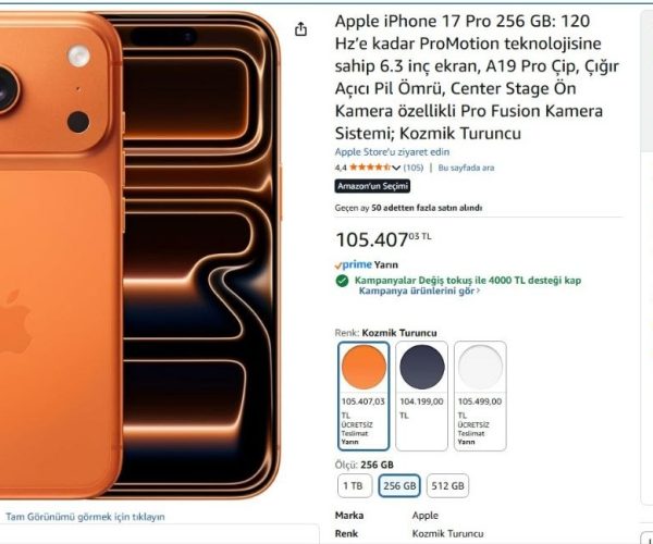 Apple iPhone 17 Pro 256 GB — %1 İndirim