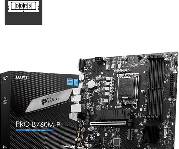 (%18.98) MSI PRO B760M-P SOKET 1700 DDR5 6800MHZ(OC) PCI-E Gen4 2X M.2 USB3.2 DP HDMI GIGABIT LAN mATX Anakart