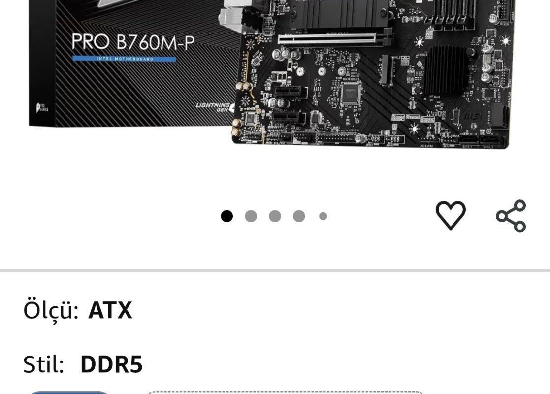 MSI PRO B760M-P Intel B760 Soket 1700 DDR5 6800(OC) MHz mATX Gaming (Oyuncu) Anakart