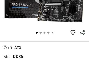 MSI PRO B760M-P Intel B760 Soket 1700 DDR5 6800(OC) MHz mATX Gaming (Oyuncu) Anakart