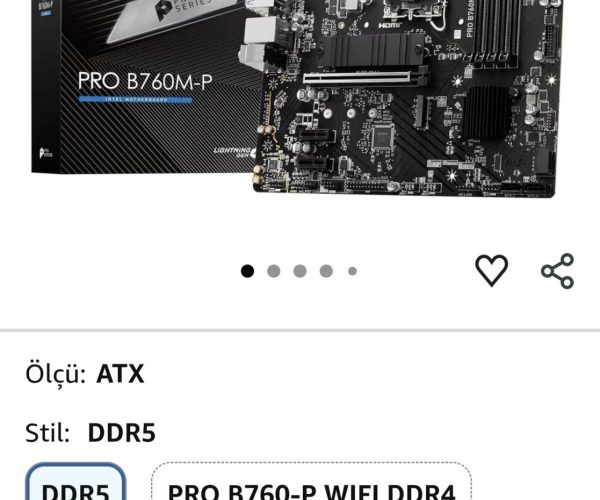 MSI PRO B760M-P Intel B760 Soket 1700 DDR5 6800(OC) MHz mATX Gaming (Oyuncu) Anakart