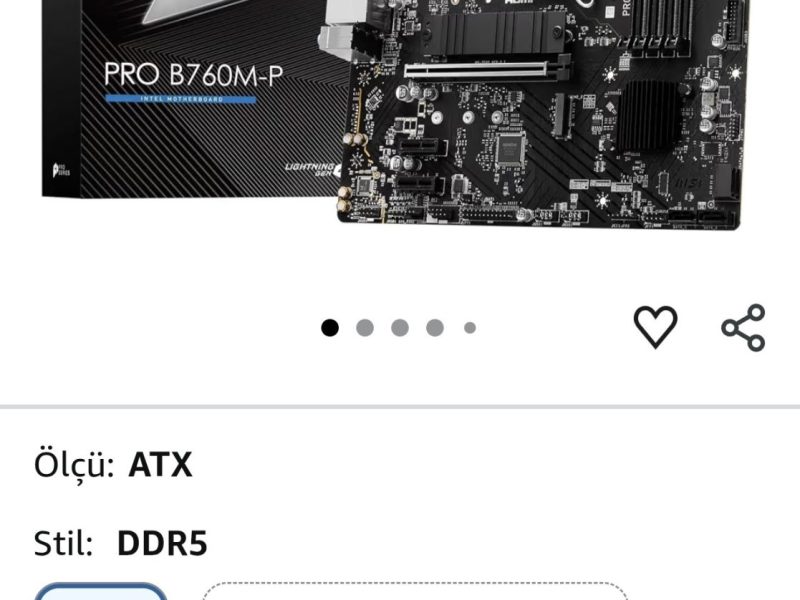 MSI PRO B760M-P Intel B760 Soket 1700 DDR5 6800(OC) MHz mATX Gaming (Oyuncu) Anakart