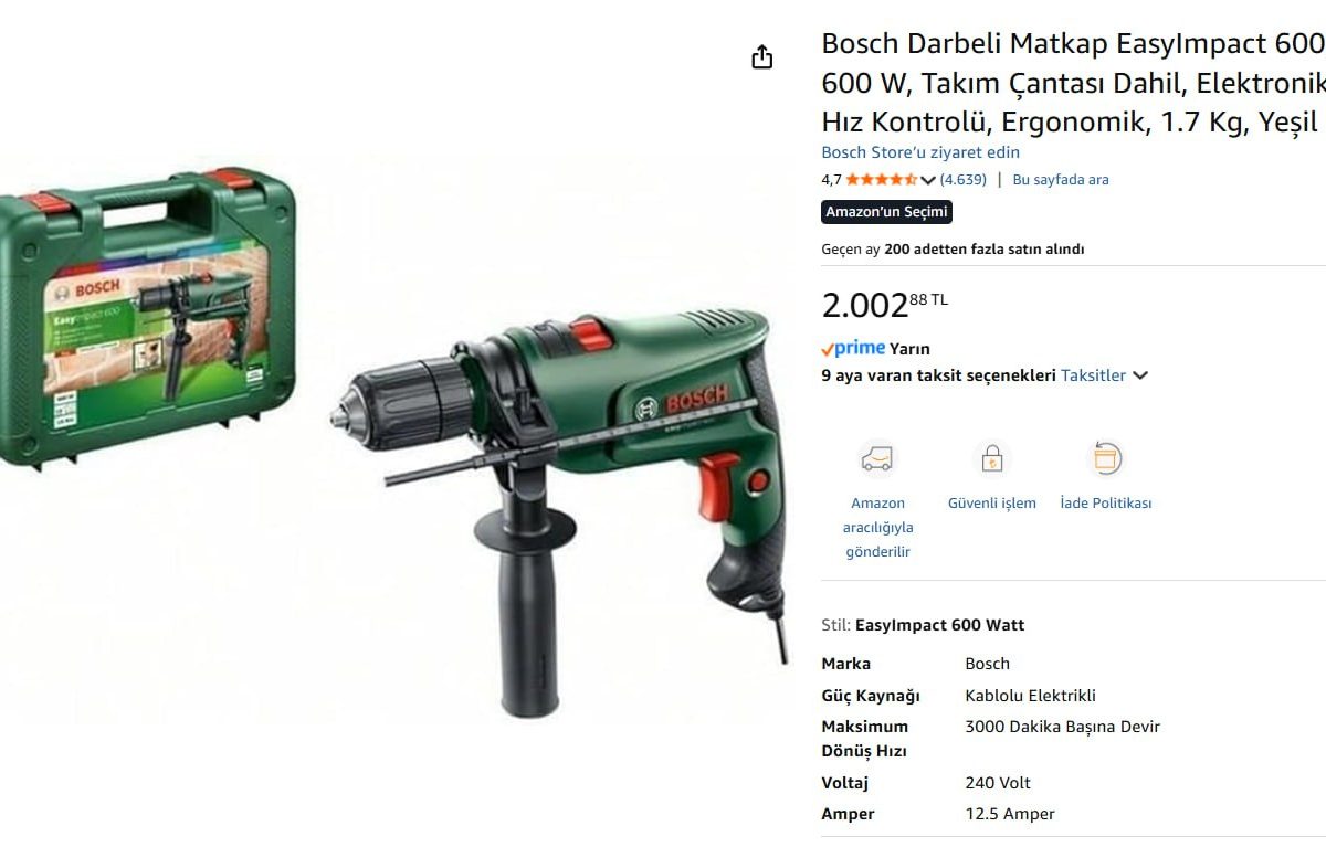 ✨ Bosch Darbeli Matkap ✨