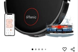 Ultenic D6s Robot Vacuum Cleaner, Vibration Mopping, 3000Pa Strong Suction, Super Slim, APP Control, Ideal for Pet Hair, Hard Floors and Carpets
