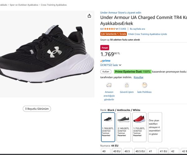 ✨ Under Armour Koşu Ayakkabısı Erkek ✨