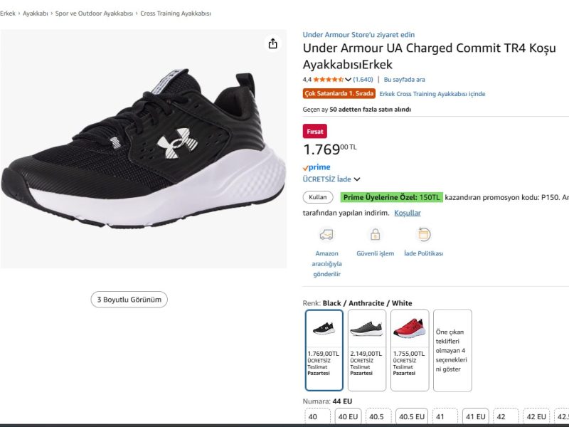 ✨ Under Armour Koşu Ayakkabısı Erkek ✨