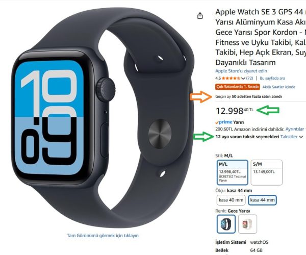 ✨ Apple Watch SE 3 Akıllı Saat ✨