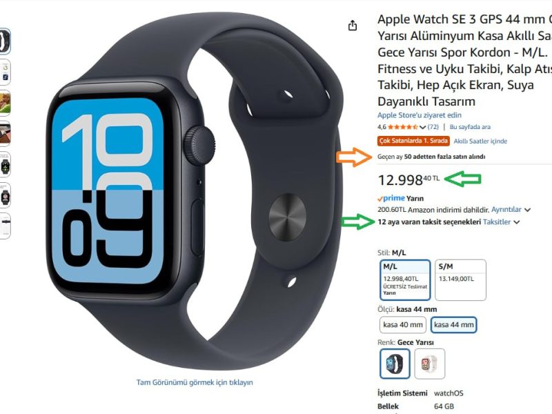 ✨ Apple Watch SE 3 Akıllı Saat ✨