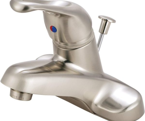 Kingston Brass KB518 Wyndham Lavabo Bataryası, 10 cm Merkez Mesafe, Tek Metal Kol, Plastik Pop-up, Saten Nikel