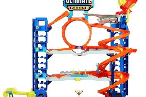(%82.7) Hot WHeeLS Yeni Ultimate Garaj, 2 Döküm Araba içeren Oyun Seti, 50’den fazla 1:64 Ölçekli Araba için Oyuncak Depolama, 4 Seviyeli Pist Oyunu, Ejderhayı Yen