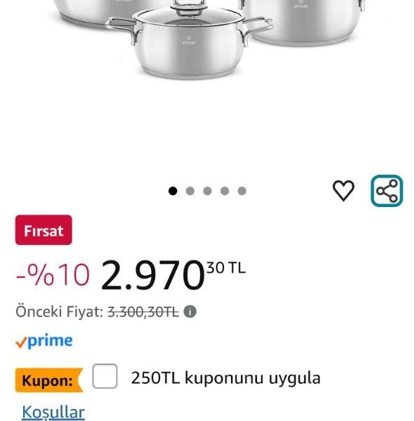 Emsan Emirgan 8 Parça Çelik Tencere Seti