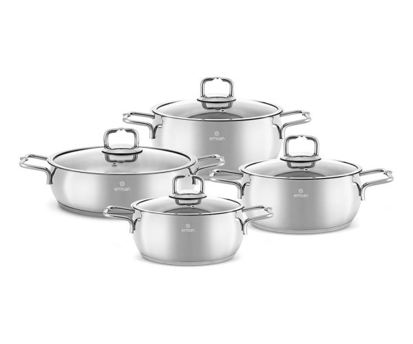 🛍️ Emsan Emirgan 8 Parça Çelik Tencere Seti