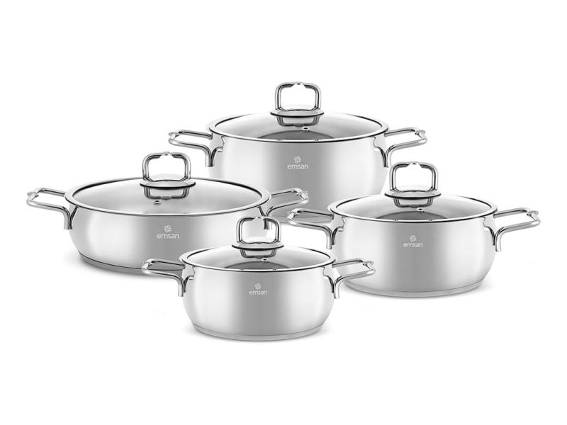 🛍️ Emsan Emirgan 8 Parça Çelik Tencere Seti
