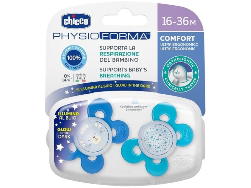 🛍️ Chicco PhysioForma Comfort Silikon Emzik (16 36 Ay, 2’li), Mavi