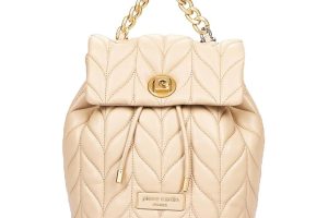 🛍️ PİERRE CARDİN Suni Deri Polyester, BEJ, 27x23x14