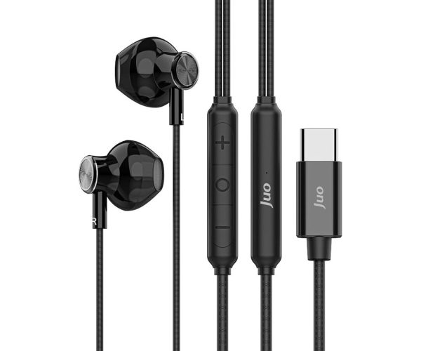 🛍️ Juo Type C Mikrofonlu Kablolu Kulak İçi Kulaklık Metal DAC Çip Destekli ENC Gürültü Engelleme