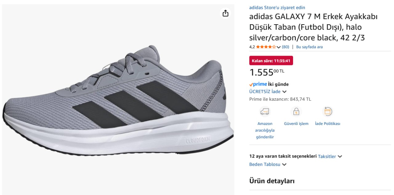 Adidas Galaxy 7 M Erkek Spor Ayakkabı 👟