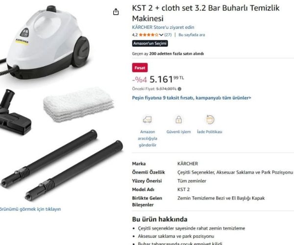 KST 2 + cloth set 3.2 Bar Buharlı Temizlik Makinesi