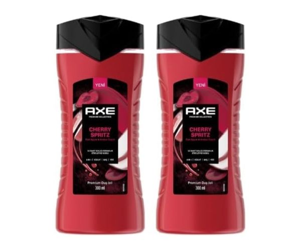 🛍️ AXE Premium Collection Duş Jeli Cherry Spritz 3 in 1 Vücut Saç Yüz 300 ml (2 paketi)
