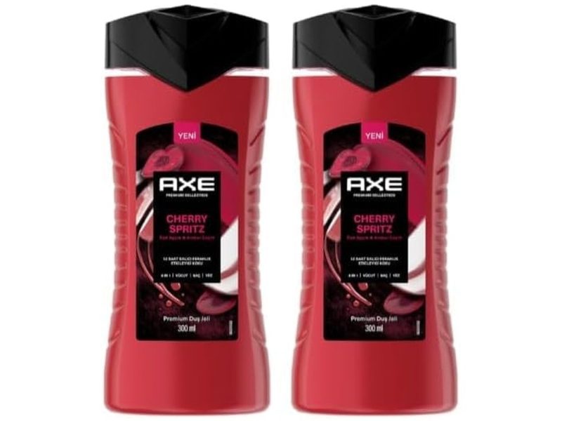🛍️ AXE Premium Collection Duş Jeli Cherry Spritz 3 in 1 Vücut Saç Yüz 300 ml (2 paketi)