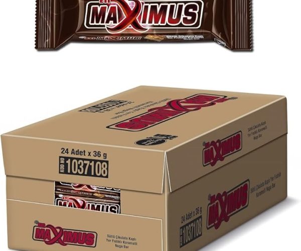 (%22.47) Eti Maximus Yer Fıstıklı, Karamelli Nuga Bar 36 g x 24 Adet