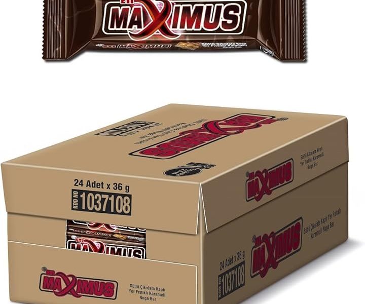 (%22.47) Eti Maximus Yer Fıstıklı, Karamelli Nuga Bar 36 g x 24 Adet