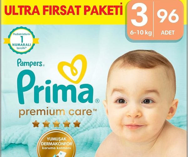 (%69.92) Prima Bebek Bezi Premium Care 3 Numara 96 Adet Ultra Fırsat Paketi