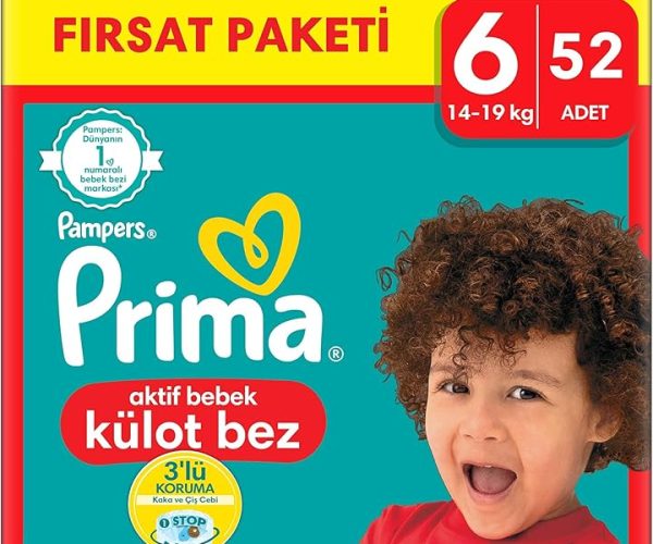 (%43.41) Prima Külot Bebek Bezi 6 Numara 52’li 15+ kg Fırsat Paketi