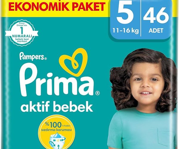 (%72.04) Prima Bebek Bezi Aktif Bebek 5 Beden 46 Adet Junior Fırsat Paketi