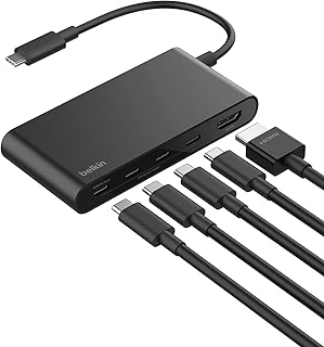 📦 Belkin USB-C Hub, 5 Portlu Hub, 4K HDMI Görüntüleme, 60Hz, 100W Güç Dağıtımı, 10 Gbps Hızlı Veri Aktarımı, USB-C Çoklu Bağlantı Noktalı Adaptör, MacBook, iPad Pro, Chromebook ve Dahası ile Uyumlu — %99 İndirim
