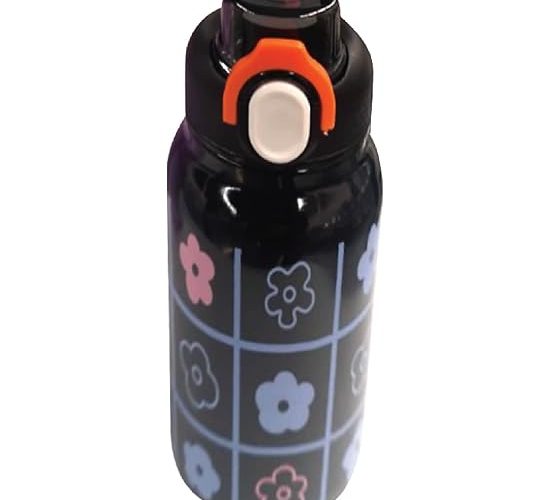 Trendix Çelik İçli Termos 550Ml Siyah Çiçekli