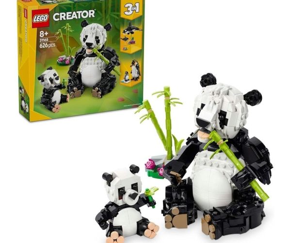 LEGO Creator 3’ü 1 Arada Vahşi Hayvanlar: Panda Ailesi 31165-8 Yaş ve Üzeri Çocuklar için Orka veya Penguene Dönüşen Oyuncak Yapım Seti, Doğum Günü Hediyesi (626 Parça)