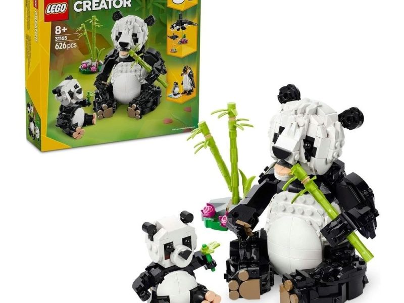 LEGO Creator 3’ü 1 Arada Vahşi Hayvanlar: Panda Ailesi 31165-8 Yaş ve Üzeri Çocuklar için Orka veya Penguene Dönüşen Oyuncak Yapım Seti, Doğum Günü Hediyesi (626 Parça)