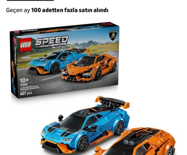 LEGO Speed Champions Lamborghini Revuelto ve Huracán STO 77238 – 10 Yaş ve Üzeri Çocuklar İçin Çift Model Araba, Detaylı Yarış Arabaları ve Sürücü Figürleriyle Oyun ve Sergileme Yapım Seti (607 Parça)