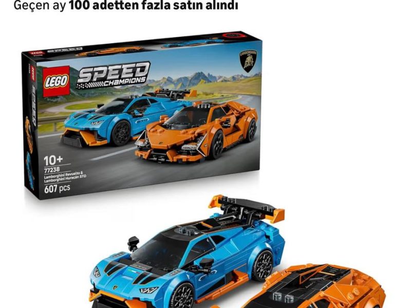 LEGO Speed Champions Lamborghini Revuelto ve Huracán STO 77238 – 10 Yaş ve Üzeri Çocuklar İçin Çift Model Araba, Detaylı Yarış Arabaları ve Sürücü Figürleriyle Oyun ve Sergileme Yapım Seti (607 Parça)