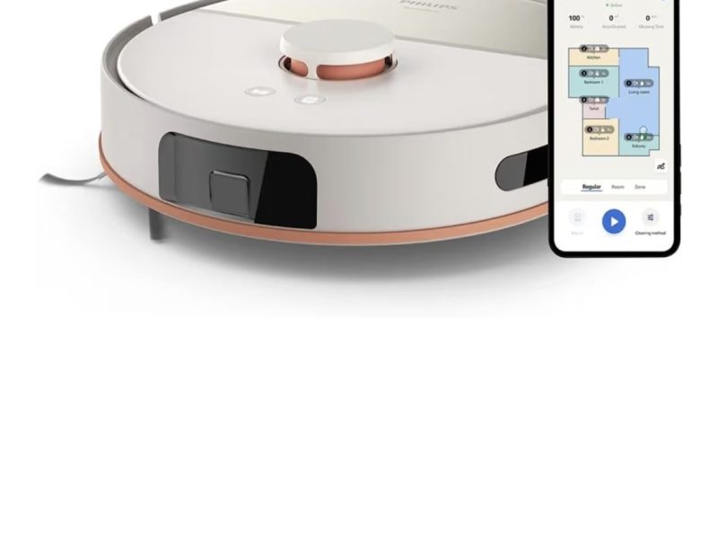 Philips HomeRun 5000 Serisi Robot Elektrikli Süpürge, Çift Döner Mop, Süpürme ve Paspas, 10.000Pa Emiş Gücü, Lazer Çizgi Navigasyon, HomeRun Uygulaması, İpek Beji (XU5000/20)