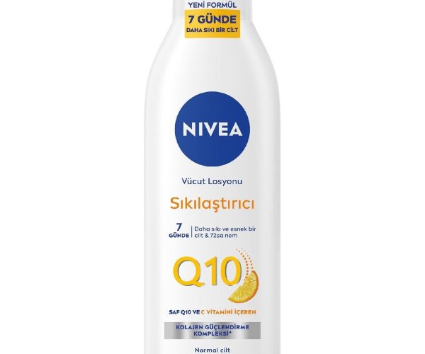 NIVEA Q10 Sıkılaştırıcı Vücut Losyonu 250 ml,72 Saat Nemlendirici,7 Günde Sıkılaşma,Esnek Cilt,C Vitamini,Kolajen,Normal Ciltler İçin NIVEA Q10