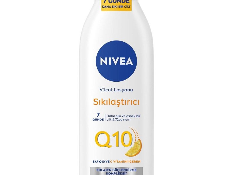 NIVEA Q10 Sıkılaştırıcı Vücut Losyonu 250 ml,72 Saat Nemlendirici,7 Günde Sıkılaşma,Esnek Cilt,C Vitamini,Kolajen,Normal Ciltler İçin NIVEA Q10