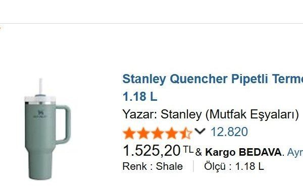 Stanley Quencher Pipetli Termos Bardak, 1.18 L