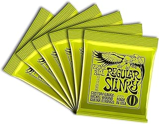 Ernie Ball Regular Slinky Nickel Wound Electric Guitar Strings 6 Pack - 10-46 Gauge