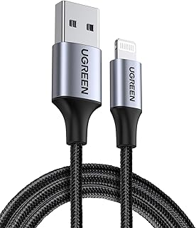 Ugreen Lightning iPhone Örgülü Data ve Şarj Kablosu Siyah 1 Metre