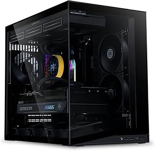 Lian Li O11 Dynamic Mini V2 Flow Bilgisayar Kasası Siyah | Kompakt ATX Orta Boy Kasa, İki Bölmeli Tasarım, Temperli Cam ve Modüler Yapı - 5 Fan Önceden Kurulmuş