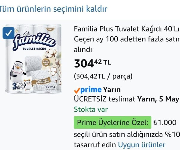 Familia Plus Tuvalet Kağıdı 40’Lı — %9 İndirim